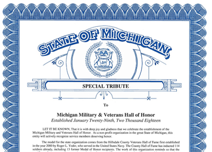 image preview of the hall of honor tribute document